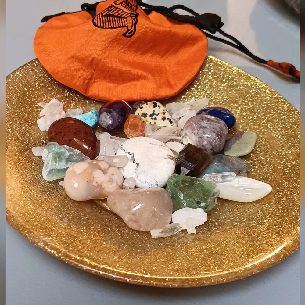 3 Assorted Crystal  Charm Bags